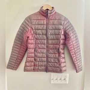 Barbour Winter Tartan Pink Gray Short Baffle Jacket Women’s US 6 UK10 EU36